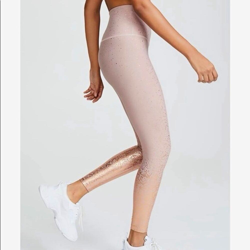 Beyond Yoga Women’s S Pull-On Skinny Leggings Pink Speckled Yoga Stretch